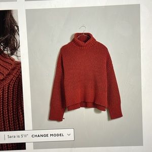 “Madewell” Wide Rib Turtleneck Sweater in color “Antique Rose”